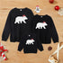 Christmas family clothing family of three cartoon bear printed round neck long sleeve sweater parent-child series